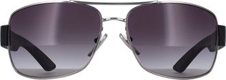 Prada Rectangle Mens Silver Grey Gradient PSB52S Metal - One Size