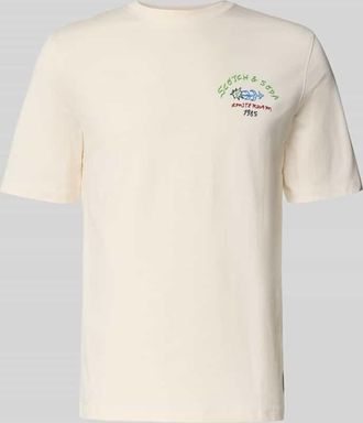 Scotch & Soda T-Shirt mit Label-Print in Offwhite, Gr&ouml;&szlig;e M