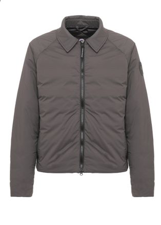 Canada Goose Structured Collar Short Padded Jacket With Front Zip Closure