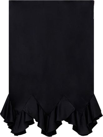 Stella McCartney ruffled satin midi skirt - women - Acetate/Viscose - 40 - Black