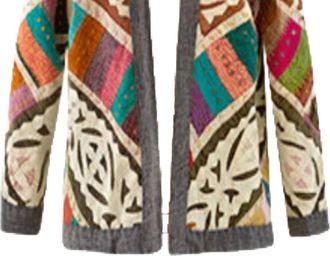 Alix of Bohemia Womens One Of A Kind Cutwork Kantha Jacket In Multi