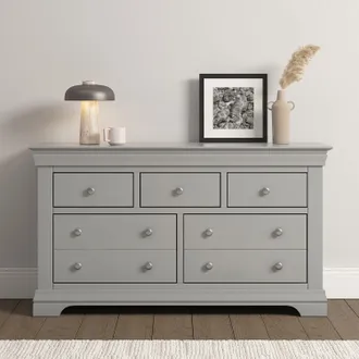 Seconique Bordeaux 3+2 Drawer Chest (Fully Assembled) in Light Grey