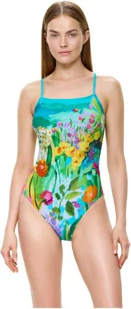 Gottex Monets Garden Scoop Neck One Piece in Multi at Nordstrom, Size 10