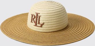 Lauren Ralph Lauren Cappello in rafia con monogram applicato