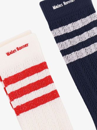 adidas KB2324 Cotton-Blend with Embroidered Stripes Socks - Multicolor