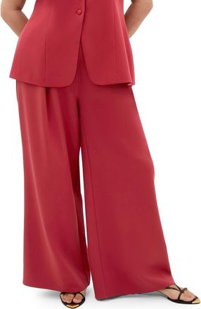 City Chic Tori Pleat Wide Leg Pants in Sienna at Nordstrom, Size Xxs