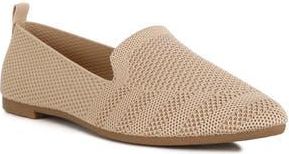 London Rag Akili Textured Knit Pointed Toe Flat in Beige at Nordstrom Rack, Size 10