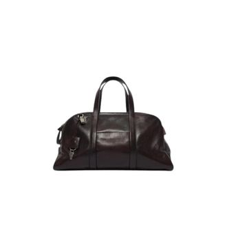 Orciani Off Duty Lagoon Midi Leren Duffle Tas - Heren - Weekendtassen - Bruin - ONE Size - Katoen - Tassen