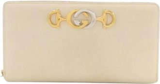 Gucci Pre-owned Wallets, female, Beige, Size: ONE SIZE Pre-owned Long wallet (bi-fold)