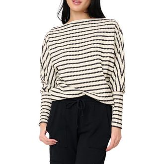 Gibsonlook Slouchy Stripe Sweater in Natural/black Stripe at Nordstrom, Size Xx-Small