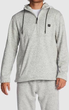 Billabong Boundary Half Zip Fleece Hoodie In Grey Heather