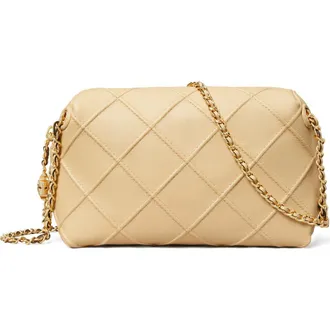 Tory Burch Fleming Soft Leather Crossbody Bag in Vanilla Soft Serve at Nordstrom