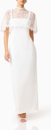 Elliatt Kelly Lace Cape Gown in White at Nordstrom, Size Xx-Small