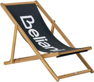 Beliani Hamaca plegable Madera de acacia Negro