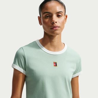 Nike Womens Heritage Short-Sleeve Tennis T-Shirt in Green | IH5059-006