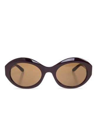 Balenciaga Zonnebril met ovalen montuur - Bruin