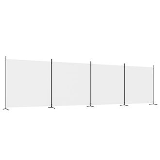vidaXL Biombo Divisor De 4 Paneles De Tela Blanco 698x180 Cm Vidaxl