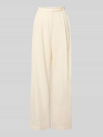 Jake*s Bundfaltenhose aus Viskose-Mix mit Knopfverschluss in Beige, Gr&ouml;&szlig;e 32