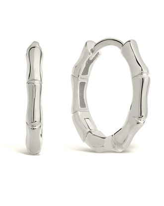 Sterling Forever Silver Infinity Bamboo Hoops