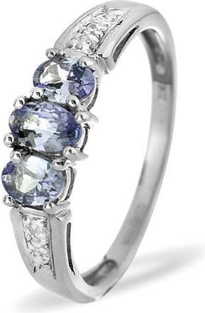 The Diamond Store Tanzanite 0.59CT And Diamond 9K White Gold Ring