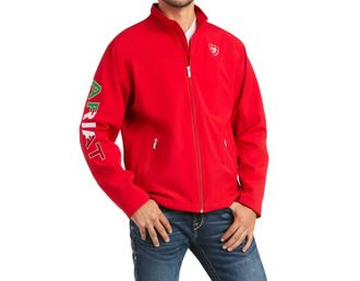 Ariat Mens New Team Softshell Mexico Jacket In Red