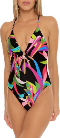 Trina Turk Birds of Paradise O-Ring One-Piece Swimsuit at Nordstrom, Size 12