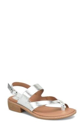 S&ouml;fft Nessie Toe Loop Slingback Sandal in Silver at Nordstrom Rack, Size 8.5