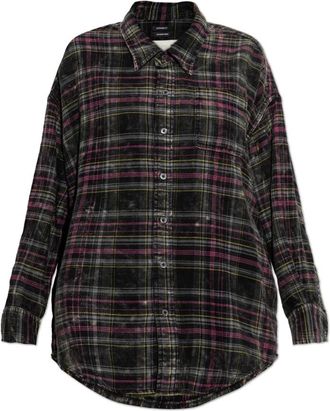 R13 Plaid Patroon Shirt - Dames - Overhemden - Zwart - 2XS - Katoen - Overhemden