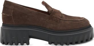 Hogan Brown Solid Loafers