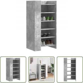 vidaXL Scarpiera grigio cemento - Scarpiera Grigio Cemento 52x37,5x100 cm in Legno Multistrato