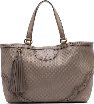 Gucci Pre-owned Womens Swing Tote Signature Monogram - Grey Leather - One Size