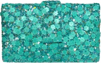 Simitri Floral Sequin Kitsch Clutch in Firozi at Nordstrom