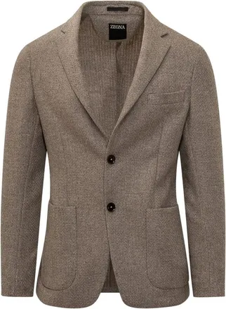 Ermenegildo Zegna Chaqueta de lana y cachemira - Jackets - Hombre - Marr&oacute;n - XL