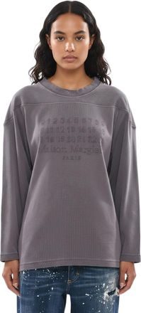 Maison Margiela Purple Graphic Crew Neck Sweatshirt
