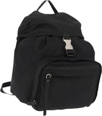 Prada Pre-owned Backpacks, female, Black, Size: ONE SIZE Pre-owned Nylon prada-bags