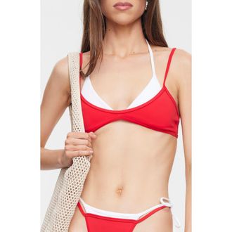Lioness Rhode Bikini Top in Rouge at Nordstrom, Size X-Small
