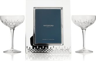 Waterford Lismore Essence Crystal Picture Frame & Coup&eacute;s Set at Nordstrom