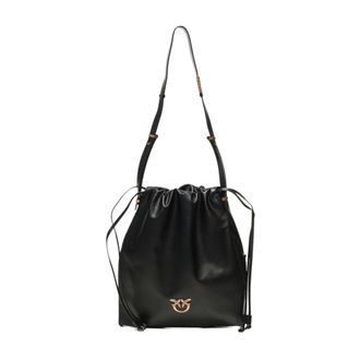 Pinko Pinko, Dames, Tassen, Zwart, Maat: ONE Size Katoen