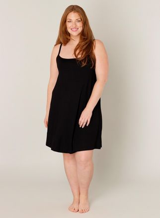 Base Level Curvy Tr&auml;gerkleid BASE LEVEL CURVY Alissa, Damen, Gr. 54 (56), N-Gr, schwarz, Jersey, Obermaterial: 94% Viskose, 6% Elasthan, unifarben, Basic, figurumspiel