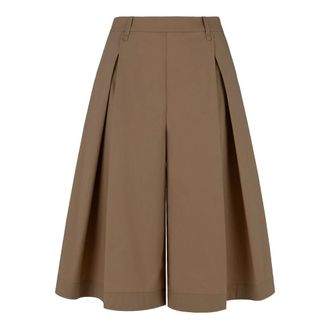 Bomboogie Pantalones de corte ancho en sat&eacute;n de algod&oacute;n - Trousers - Mujer - Marr&oacute;n - S