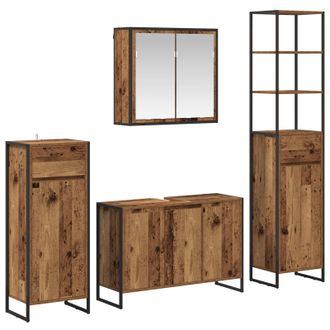 vidaXL Juego De Muebles De Ba&ntilde;o Madera Vieja Madera De Ingenier&iacute;a Vidaxl