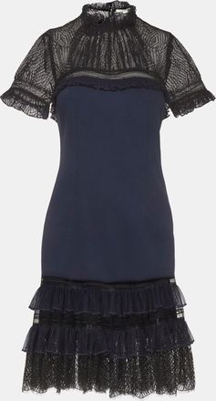 Jonathan Simkhai Jonathan Simkhai Blue Tulle And Crepe Mini Dress