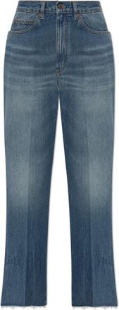 Victoria Beckham Jeans met Raw Hems - Dames - Bootcut Jeans - Blauw - W30 - Katoen - Jeans