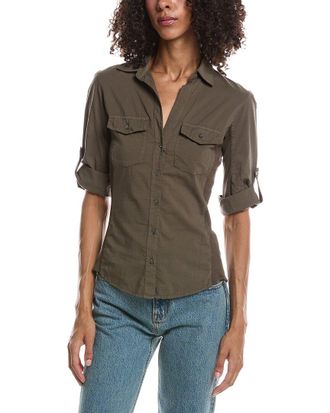 James Perse 3/4-Sleeve Paneled Shirt