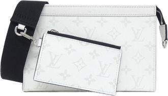 Louis Vuitton White Coated Canvas Leather Shoulder Bag (Pre-Owned)