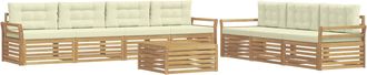 vidaXL Conjunto De Sof&aacute;s De Exterior 8 Uds. Blanco Y Crema Vidaxl