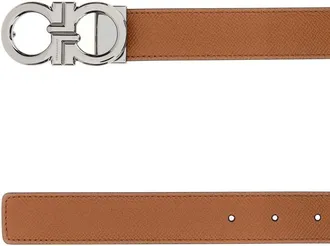 Ferragamo Mens Adjus Belt Brown Calfskin Finitura Rutenio