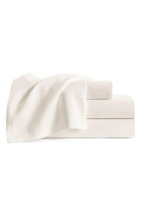 DKNY Solid 300 Thread Count Sateen Duvet Cover & Shams Set in Bright White at Nordstrom Rack, Size King