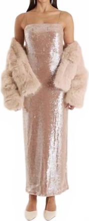 4th & Reckless Norma Sequin Maxi Dress In Gold