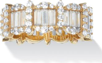 Palm Beach Jewelry 3.53 TCW Cubic Zirconia Gold-Plated Eternity Ring